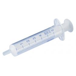 Disposable plastic syringe. 5 cc