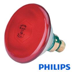 Lámpara Philips roja 100W vidrio fuerte (box 12un)