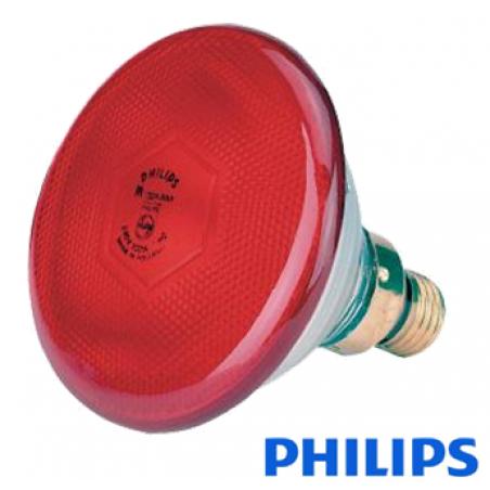 Philips red lamp, 100 W, hard glass (pack 12 pcs)