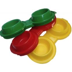 Ciotola doppia in plastica per cani e gatti