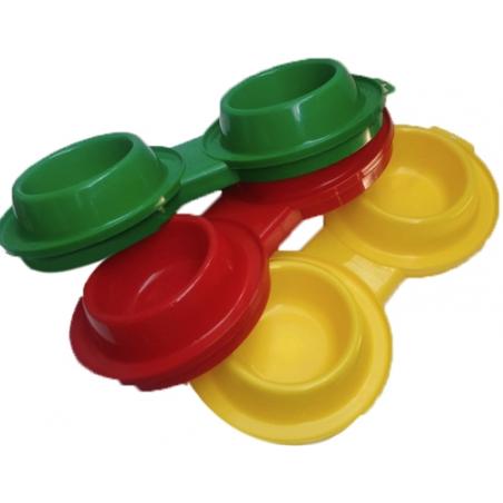 Ciotola doppia in plastica per cani e gatti