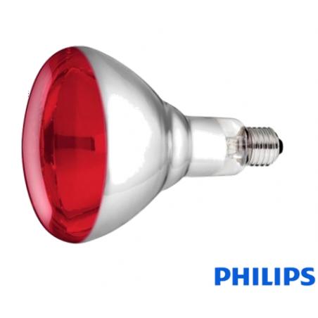 Lámpara Philips roja 150W vidrio liviano, box 10un