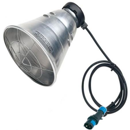 Portalámparas de aluminio Ø 280 con clavija CEE.