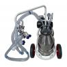 Sheep milking machine with 2 groups and 1 bin