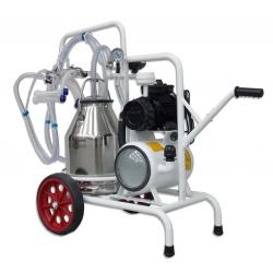 Sheep milking machine with 2 groups and 1 bin