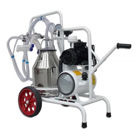 Sheep milking machine with 2 groups and 1 bin