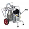 Sheep milking machine with 2 groups and 1 bin