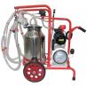 Goat milking machine with 4 groups with 1 bin
