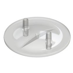 Transparent lid with two tubes