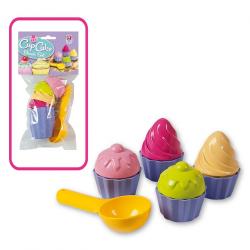 Set formine 5 cupcakes con paletta