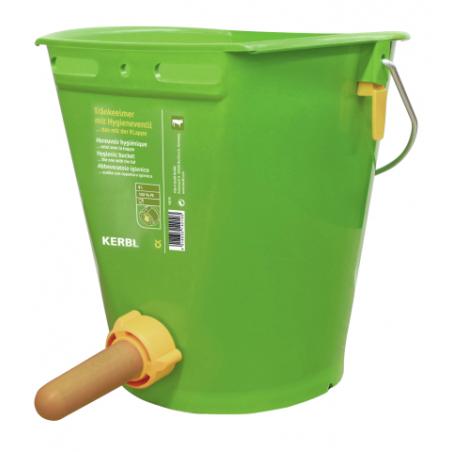 Calf suckling bucket with hygienic valve