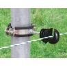 Fixing plate insulator for metal poles
