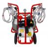 Milking machine for goats, 4 groups with 2 bins