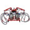 Milking machine for goats, 4 groups with 2 bins