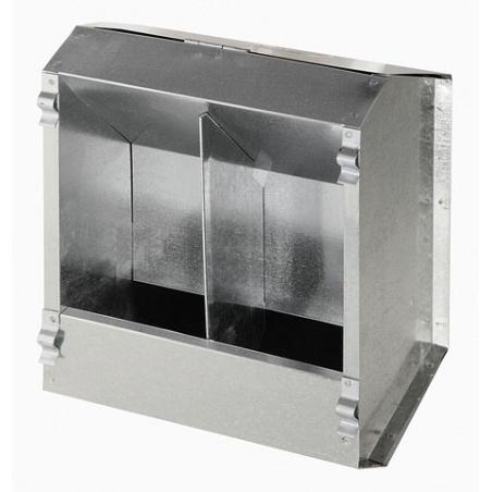 Mangiatoia 2 scomparti automatica zincata per conigli