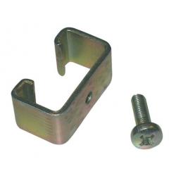 Kit with clamp and screws for T-shaped metal post