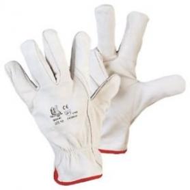 Guantes de cuero, color blanco