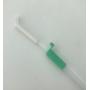 Catéter intrauterino verde con tres orificios laterales y tapón
