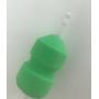 Catéter intrauterino verde con tres orificios laterales y tapón