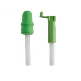 Catéter verde para cerda joven con tapón