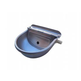 Abbeveratoio a vaschetta in acciaio inox con galleggiante. Fissaggio a parete