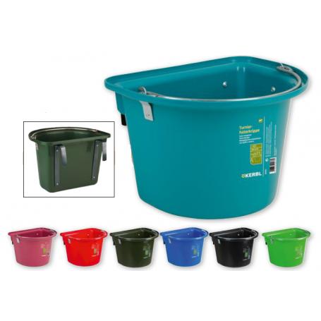 Mangiatoia con staffe e manico per box cavalli